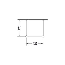 Duravit Vero Metallkonsole 425x425x715-780mm, für 045450, Chrom poliert, Höhenverst... DURAVIT-0030651000 4021534272745 (Abb. 1)