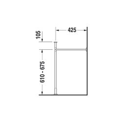Duravit Vero Metallkonsole 425x425x715-780mm, für 045450, Chrom poliert, Höhenverst... DURAVIT-0030651000 4021534272745 (Abb. 1)