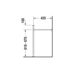 Duravit Vero Metallkonsole 425x725x715-780mm, für 045480, Chrom poliert, Höhenverst... DURAVIT-0030661000 4021534272752 (Abb. 1)