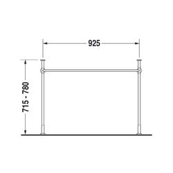 Duravit Vero Metallkonsole 425x925x715-780mm, für 045410, Chrom poliert, Höhenverst... DURAVIT-0030671000 4021534272769 (Abb. 1)