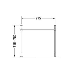 Duravit Vero Metallkonsole 455x808x715-780mm, für 032985, Chrom poliert, Höhenverst... DURAVIT-0030711000 4021534458019 (Abb. 1)