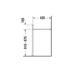Duravit Vero Metallkonsole 425x1125x715-780mm, für 045412, Chrom poliert, Höhenvers... DURAVIT-0030741000 4021534583186 (Abb. 1)