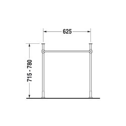 Duravit Vero Metallkonsole 425x625x715-780mm, für 045470, Chrom poliert, Höhenverst... DURAVIT-0030751000 4021534786716 (Abb. 1)