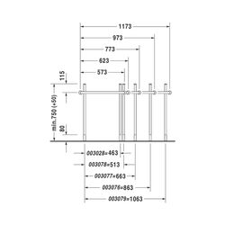 Duravit Happy D.2 Metallkonsole 491x973x750-800mm variabel, Chrom poliert, bodenste... DURAVIT-0030761000 4021534923272 (Abb. 1)