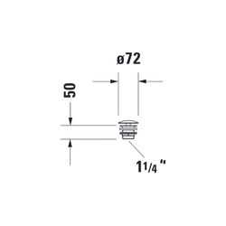 Duravit Universal Schaftventil, Gold poliert, Waschtisch ohne ÜL Höhe 50mm, Messing... DURAVIT-0050243400 4067116087109 (Abb. 1)