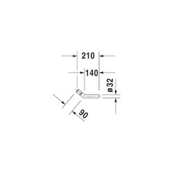 Duravit Ablaufbogen mit Doppelmuffe, Durchmesser Zulauf und Ablauf 32mm, Chrom... DURAVIT-0050251000 4021534003363 (Abb. 1)