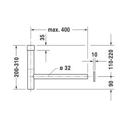 Duravit Universal Designsiphon Chrom poliert, Messing, waagerecht, geeignet für Was... DURAVIT-0050361000 4021534170133 (Abb. 1)