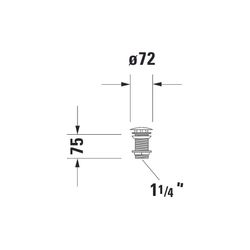 Duravit Universal Schaftventil, Gold poliert, Waschtisch ohne ÜL Höhe 75mm, Messing... DURAVIT-0050383400 4067116087079 (Abb. 1)