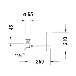 Duravit Kniehebelventil, Betätigung senkrecht, Chrom... DURAVIT-0050511000 4021534222658 (Abb. 1)