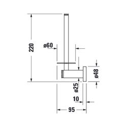 Duravit D-Code Ersatzrollenhalter 48x48x220mm, Schraubbefestigung, Chrom... DURAVIT-0099151000 4021534576584 (Abb. 1)