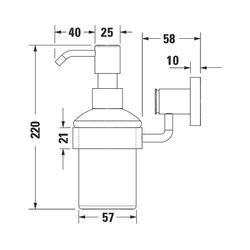 Duravit D-Code Seifenspender 145x69x220mm, Chrom/Mattweiß, Glas/Messing, Schraubbef... DURAVIT-0099161000 4021534576591 (Abb. 1)
