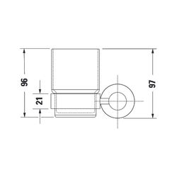 Duravit D-Code Zahnputzbecher 102x118x97mm, Chrom/Mattweiß, Schraubbefestigung, wan... DURAVIT-0099191000 4021534636165 (Abb. 1)