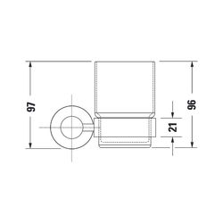 Duravit D-Code Zahnputzbecher 102x118x97mm, Chrom/Mattweiß, Schraubbefestigung, wan... DURAVIT-0099201000 4021534636172 (Abb. 1)