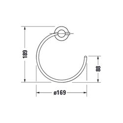 Duravit D-Code Handtuchring 67x169x182mm, Chrom, Schraubbefestigung... DURAVIT-0099211000 4021534636189 (Abb. 1)