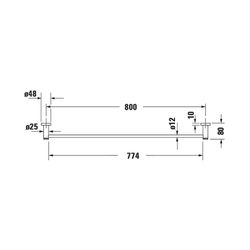 Duravit D-Code Handtuchhalter 80x848x48mm, Chrom, Messing, 1 Arm, mit Befestigungsm... DURAVIT-0099231000 4021534636202 (Abb. 1)