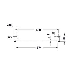 Duravit D-Code Handtuchhalter 80x648x48mm, Chrom, Messing, 1 Arm, mit Befestigungsm... DURAVIT-0099241000 4021534636219 (Abb. 1)