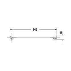 Duravit D-Code Handtuchhalter 80x648x48mm, Chrom, Messing, 1 Arm, mit Befestigungsm... DURAVIT-0099241000 4021534636219 (Abb. 1)