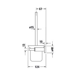 Duravit Bürstengarnitur D-Code 154x154x342mm, wandhäng. Chrom/Mattweiß, Messing, Sc... DURAVIT-0099271000 4021534636240 (Abb. 1)