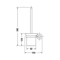 Duravit Bürstengarnitur D-Code 154x154x342mm, wandhäng. Chrom/Mattweiß, Messing, Sc... DURAVIT-0099271000 4021534636240 (Abb. 1)