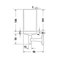 Duravit Starck T Zahnputzbecher einzeln wandhäng., Position mitte, 65x98x173mm, Chr... DURAVIT-0099311000 4053424693781 (Abb. 1)