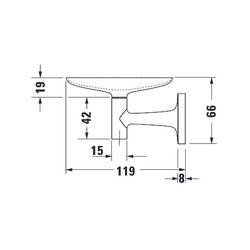 Duravit Starck T Seifenschale 119x140x66mm, Gold poliert/Weiß, Messing, Satinox Mat... DURAVIT-0099333400 4067116084900 (Abb. 1)