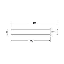 Duravit Starck T Handtuchhalter 486x88x57mm, Chrom glänzend, Messing, 2 Arme, mit B... DURAVIT-0099411000 4053424693859 (Abb. 1)