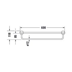 Duravit Starck T Handtuchablage 232x610x118mm, Gold poliert... DURAVIT-0099443400 4067116087345 (Abb. 1)