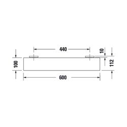 Duravit Karree Glasablagen aus Glas 110x600x6mm, Chrom glänzend... DURAVIT-0099501000 4021534901195 (Abb. 1)