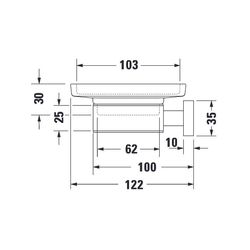 Duravit Karree Seifenschale 115x122x50mm, Chrom/Mattweiß, Messing/Glas, wandhängend... DURAVIT-0099521000 4021534901096 (Abb. 1)