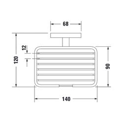 Duravit Karree Seifenschale 140x120x65mm, Chrom, Messing/Glas, wandhängend... DURAVIT-0099531000 4021534901201 (Abb. 1)