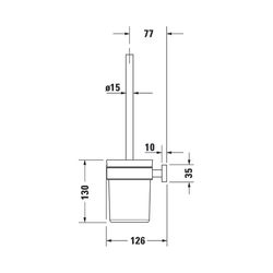 Duravit Bürstengarnitur Karree 95x95x350mm, wandhäng. Chrom/Mattweiß, Glas, Messing... DURAVIT-0099571000 4021534901126 (Abb. 1)