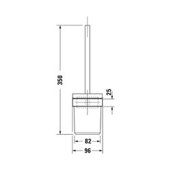 Duravit Bürstengarnitur Karree 95x95x350mm, wandhäng. Chrom/Mattweiß, Glas, Messing... DURAVIT-0099571000 4021534901126 (Abb. 1)