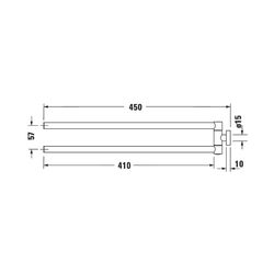 Duravit Karree Handtuchhalter 68x450x75mm, Chrom, Messing, 2 Arme, mit Befestigungs... DURAVIT-0099581000 4021534901133 (Abb. 1)