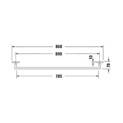 Duravit Karree Handtuchhalter 868x70x35mm, Chrom, Messing, 1 Arm, mit Befestigungsm... DURAVIT-0099601000 4021534901164 (Abb. 1)