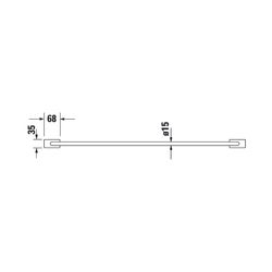 Duravit Karree Handtuchhalter 868x70x35mm, Chrom, Messing, 1 Arm, mit Befestigungsm... DURAVIT-0099601000 4021534901164 (Abb. 1)