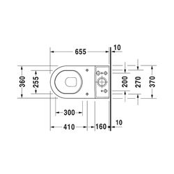 Duravit Starck 3 Stand WC für Kombination 655x370x430mm, Weiß Hochglanz, WonderGli... DURAVIT-01260900001 4021534224027 (Abb. 1)