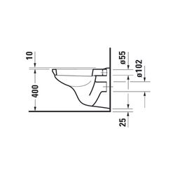 Duravit D-Code Wand-WC 560x355x385mm, Weiß Hochglanz, 6l, Tiefspüler, geschlossen, ... DURAVIT-0184090000 4021534063954 (Abb. 1)