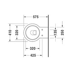 Duravit Starck 1 Wand-WC 575x410x320mm, Weiß Hochglanz, 4,5l, Tiefspüler, geschloss... DURAVIT-0210090064 4021534830594 (Abb. 1)