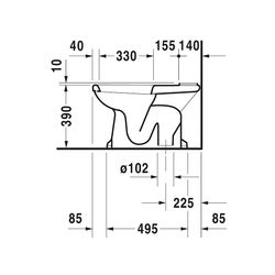 Duravit Serie 1930 Stand WC für Kombination 665x355x400mm, Weiß Hochglanz, 6l, Tief... DURAVIT-0227010000 4021534068881 (Abb. 1)