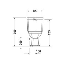 Duravit Serie 1930 Stand WC für Kombination 665x355x400mm, Weiß Hochglanz, 6l, Tief... DURAVIT-0227010000 4021534068881 (Abb. 1)