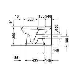 Duravit Serie 1930 Stand WC für Kombination 665x355x390mm, Weiß Hochglanz, WonderG... DURAVIT-02270900001 4021534177149 (Abb. 1)