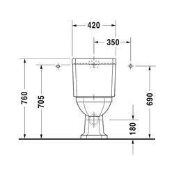 Duravit Serie 1930 Stand WC für Kombination 665x355x390mm, Weiß Hochglanz, WonderG... DURAVIT-02270900001 4021534177149 (Abb. 1)
