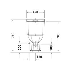 Duravit Serie 1930 Stand WC für Kombination 665x355x390mm, Weiß Hochglanz, WonderG... DURAVIT-02270900001 4021534177149 (Abb. 1)