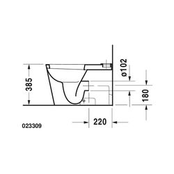 Duravit Starck 1 Stand WC für Kombination 640x415x385mm, Weiß Hochglanz, 4,5l, Tief... DURAVIT-0233090064 4021534713323 (Abb. 1)