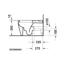 Duravit Starck 1 Stand WC für Kombination 640x415x385mm, Weiß Hochglanz, 4,5l, Tief... DURAVIT-0233090064 4021534713323 (Abb. 1)