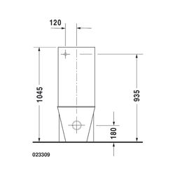 Duravit Starck 1 Stand WC für Kombination 640x415x385mm, Weiß Hochglanz, 4,5l, Tief... DURAVIT-0233090064 4021534713323 (Abb. 1)