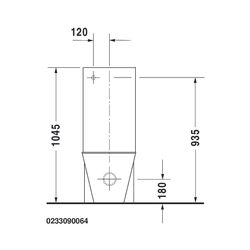 Duravit Starck 1 Stand WC für Kombination 640x415x385mm, Weiß Hochglanz, 4,5l, Tief... DURAVIT-0233090064 4021534713323 (Abb. 1)