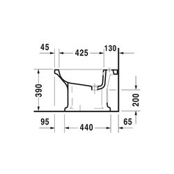 Duravit Serie 1930 Stand Bidet 600x355x390mm, Weiß Hochglanz, 1 HL, mit Überlauf... DURAVIT-0267100000 4021534071331 (Abb. 1)
