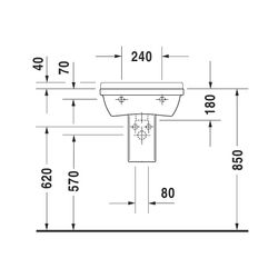 Duravit Starck 3 Waschtisch 360x500x180mm wandhäng., Weiß Hochglanz, Rechteckig, 1 ... DURAVIT-0300500000 4021534223082 (Abb. 1)