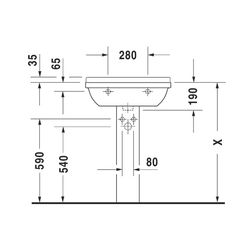 Duravit Starck 3 Waschtisch 450x600x225mm wandhäng., Weiß Hochglanz, Rechteckig, 1 ... DURAVIT-0300600000 4021534222825 (Abb. 1)